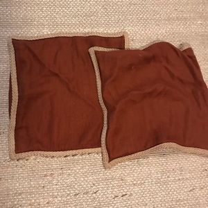 COPY - Pottery barn jute trim pillows.  Red clay.